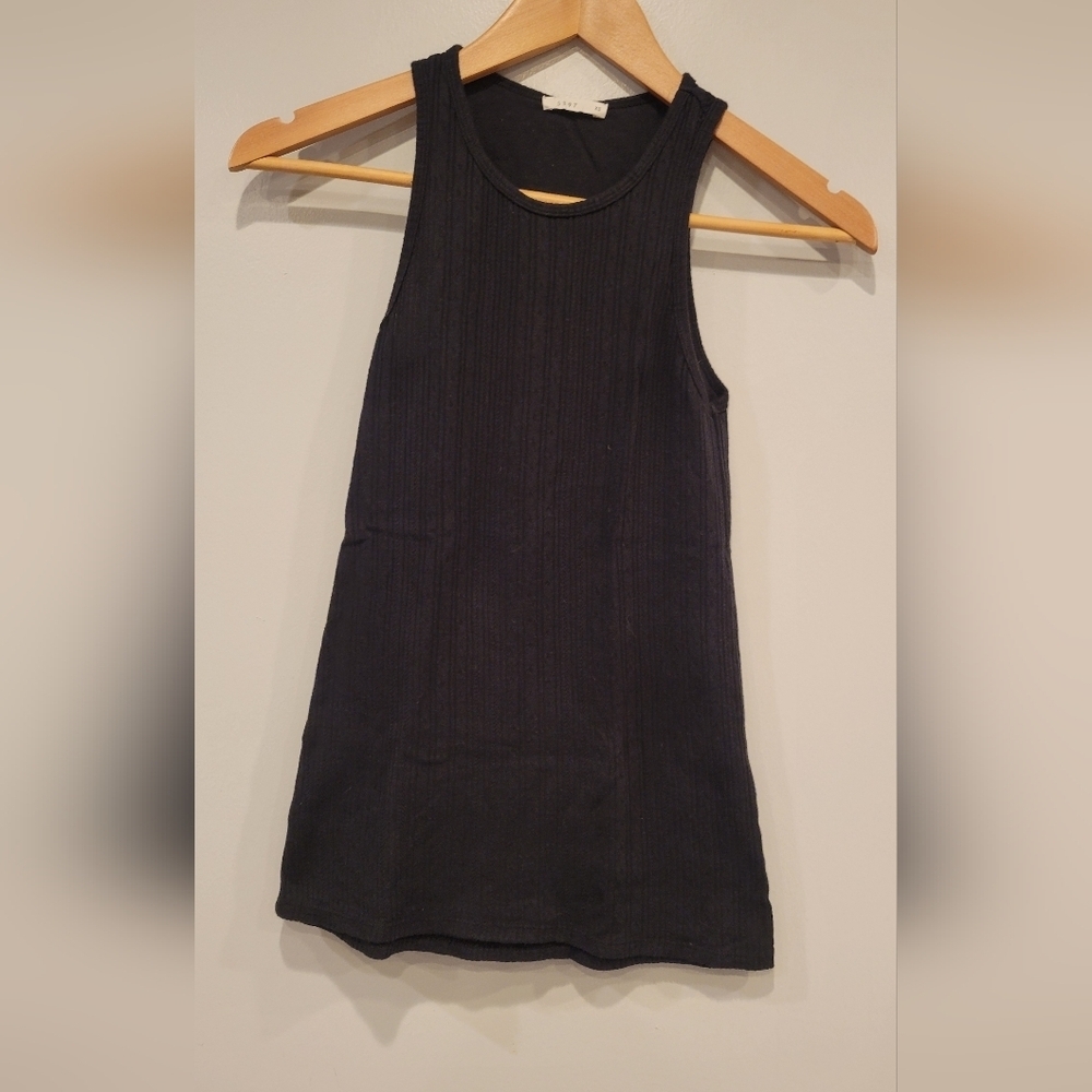 6397 Cotton Tank top in Black Women's Size XS Made in Portugal
